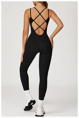 Aria Freeform Jumpsuit Cross Back Strap Backless Women One Piece Yoga Suit
