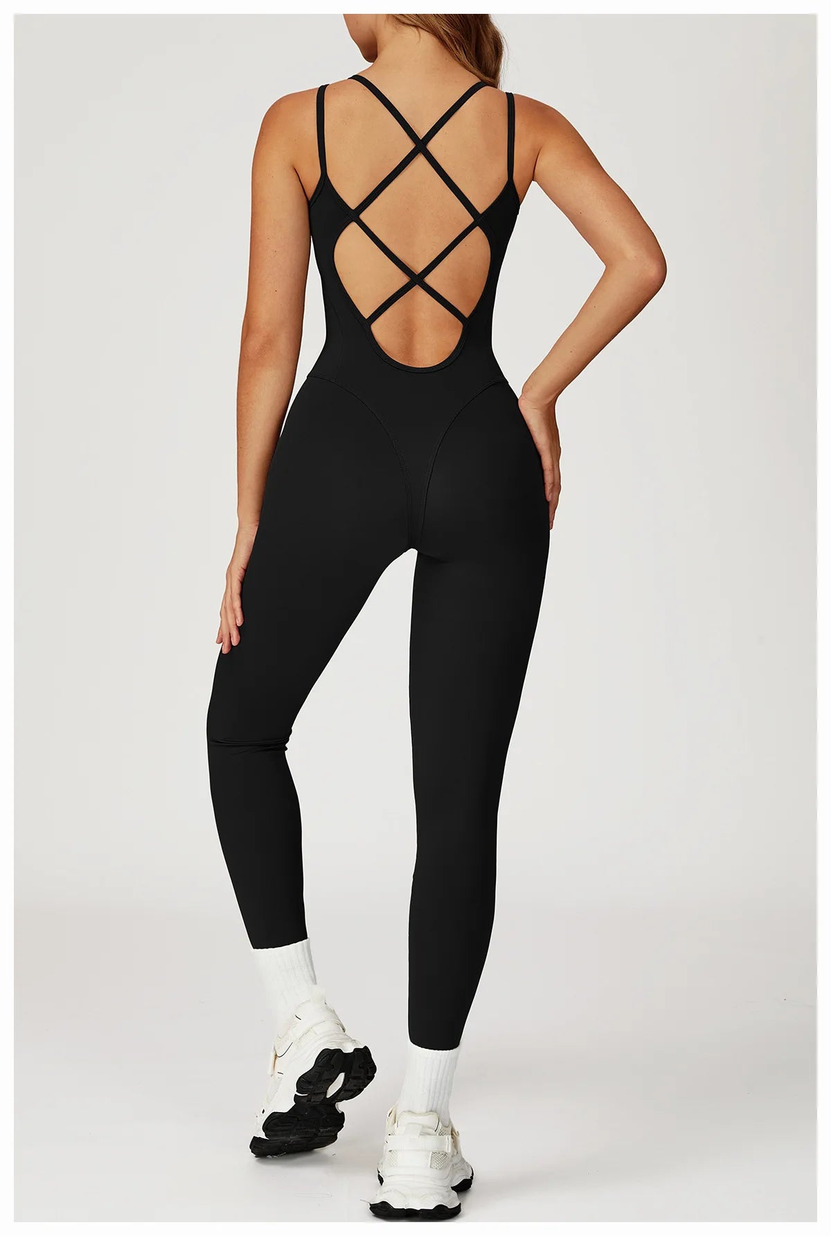 Aria Freeform Jumpsuit Cross Back Strap Backless Women One Piece Yoga Suit