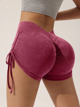 Matte Craft Summer Three Part Pants Yoga Pants Women's Drawstring Sports Shorts European And American Peach Hip Lifting Fitness