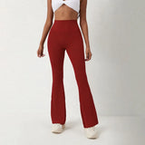 Peach Flared Pants for Women's Yoga High Waisted and Hip Lifting Tight Pants Wide Leg Fitness Pants Quick Drying