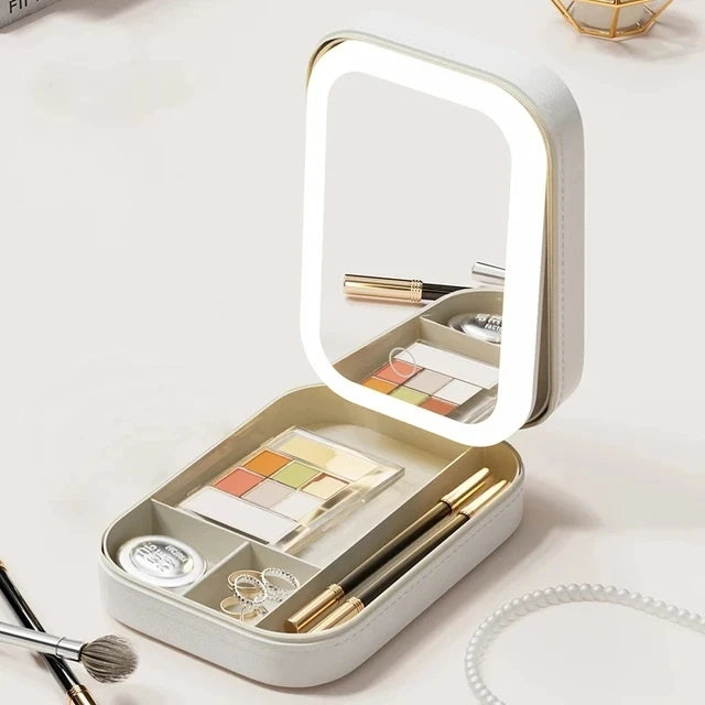 Compact Makeup Vanity Bag With LED Mirror