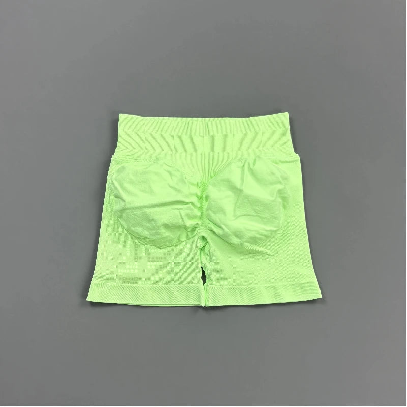 'Solene' Gym Shorts 4.5" Women Fitness Sports Biker Shorts Low Waist Running Pants Workout Scrunch Butt Yoga Seamless Leggings