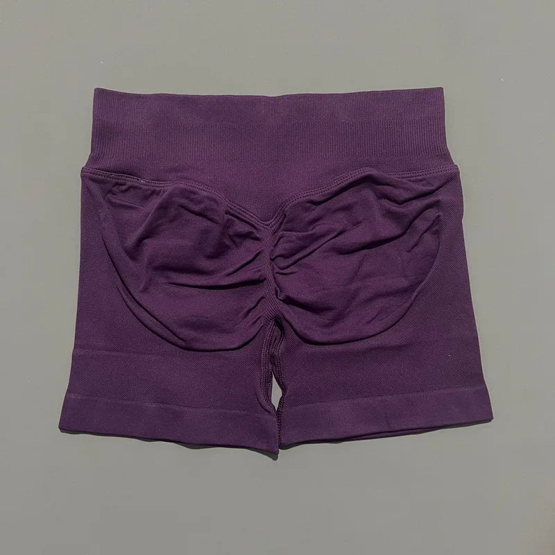 'Solene' Gym Shorts 4.5" Women Fitness Sports Biker Shorts Low Waist Running Pants Workout Scrunch Butt Yoga Seamless Leggings
