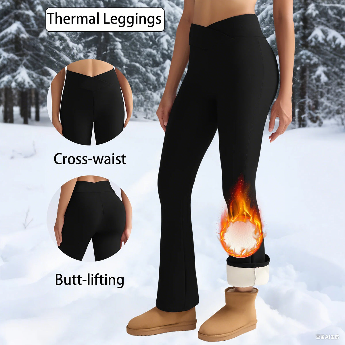 Everline All-Day Warm Fleece Leggings High Waist Tummy Control