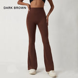 Peach Flared Pants for Women's Yoga High Waisted and Hip Lifting Tight Pants Wide Leg Fitness Pants Quick Drying