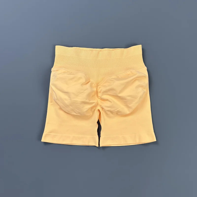 'Solene' Gym Shorts 4.5" Women Fitness Sports Biker Shorts Low Waist Running Pants Workout Scrunch Butt Yoga Seamless Leggings