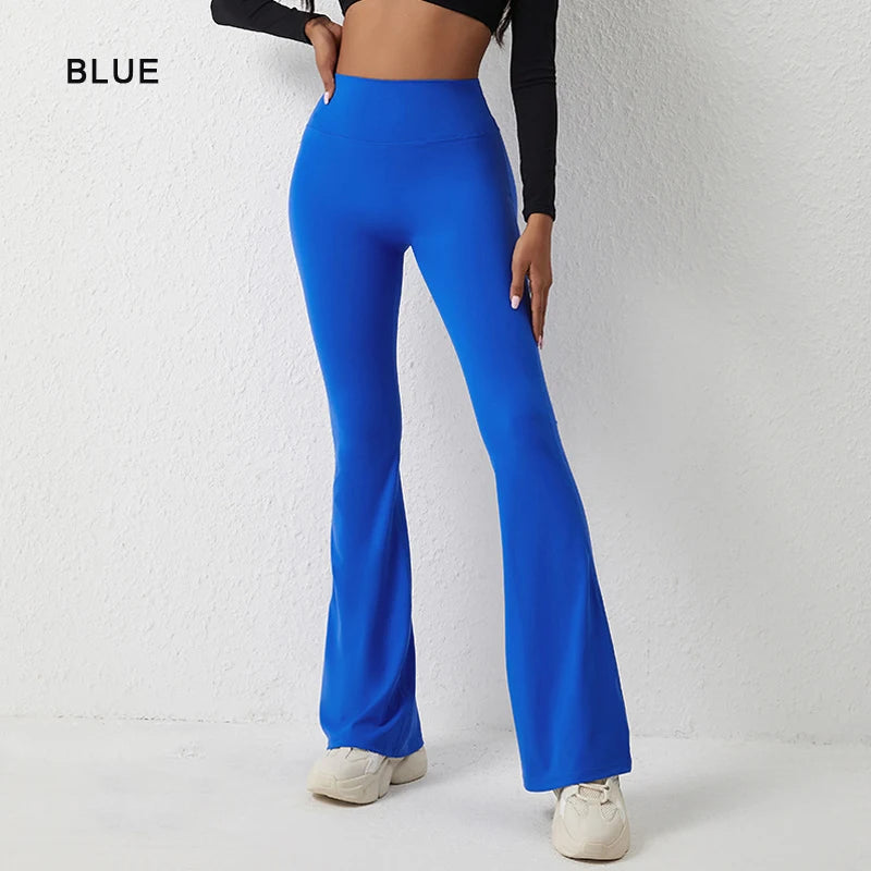 Peach Flared Pants for Women's Yoga High Waisted and Hip Lifting Tight Pants Wide Leg Fitness Pants Quick Drying