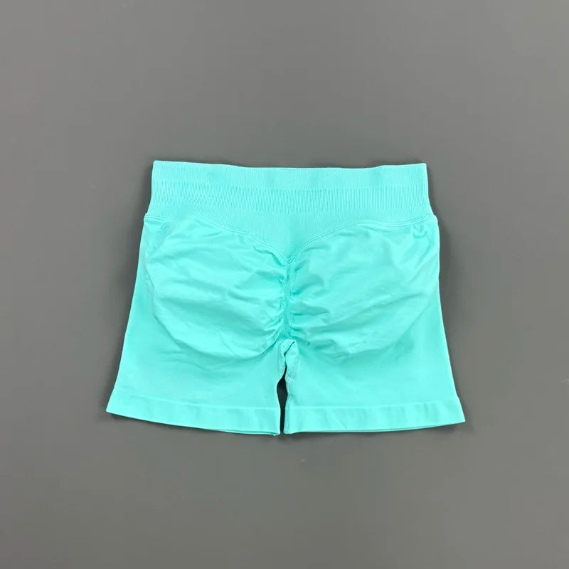 'Solene' Gym Shorts 4.5" Women Fitness Sports Biker Shorts Low Waist Running Pants Workout Scrunch Butt Yoga Seamless Leggings