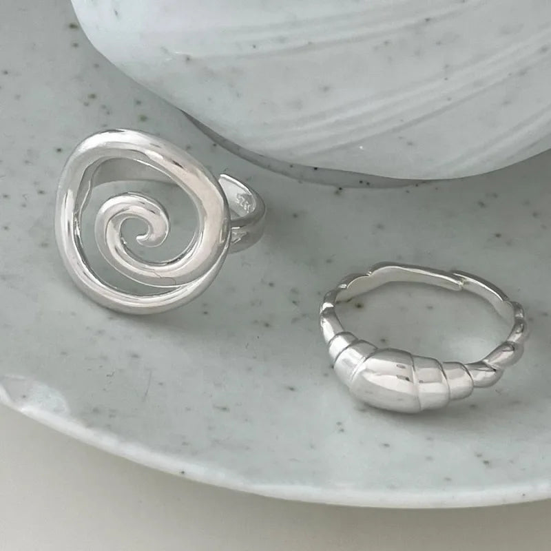 VENTFILLE 925 Sterling Silve Flower Ring for Women Gift Hollow Out Design Retro Hip Hop Versatile Jewelry Party Gift Dropship