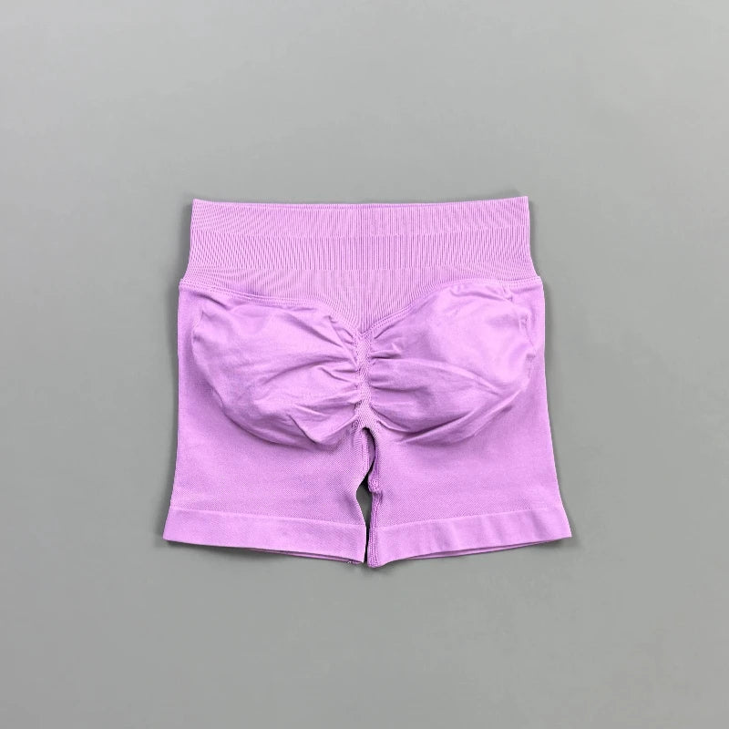 'Solene' Gym Shorts 4.5" Women Fitness Sports Biker Shorts Low Waist Running Pants Workout Scrunch Butt Yoga Seamless Leggings