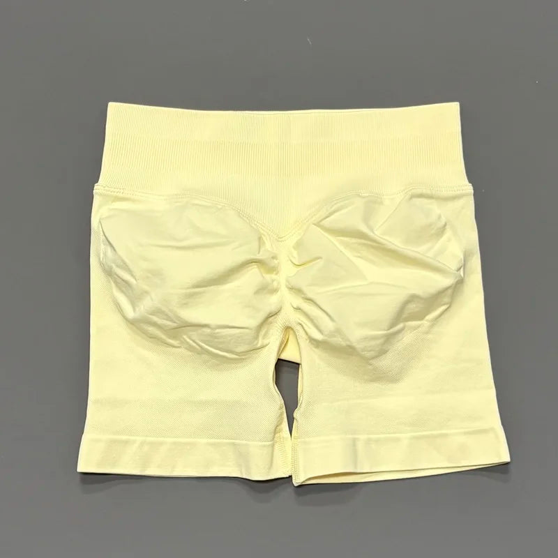'Solene' Gym Shorts 4.5" Women Fitness Sports Biker Shorts Low Waist Running Pants Workout Scrunch Butt Yoga Seamless Leggings