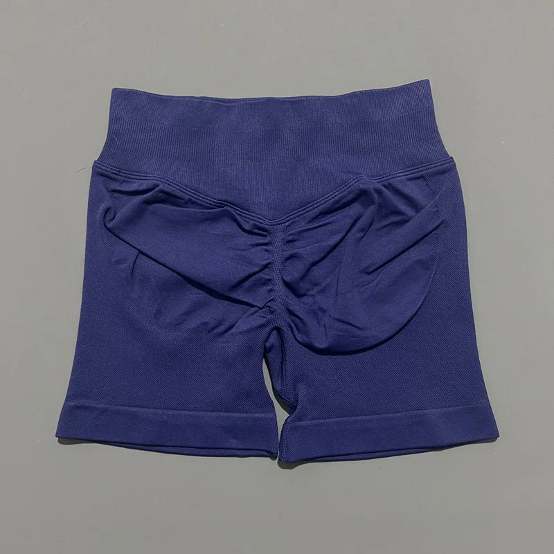 'Solene' Gym Shorts 4.5" Women Fitness Sports Biker Shorts Low Waist Running Pants Workout Scrunch Butt Yoga Seamless Leggings