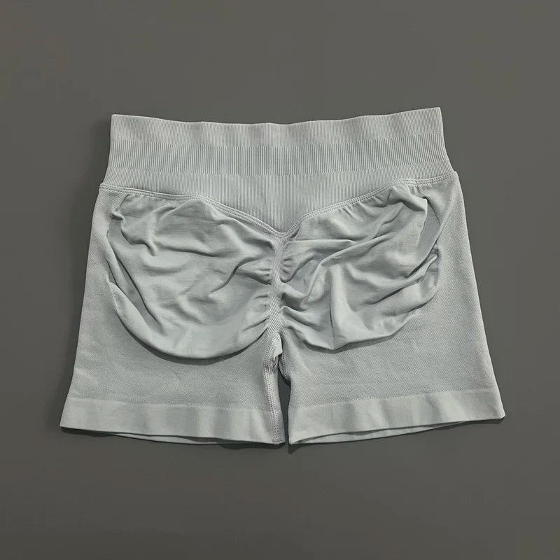 'Solene' Gym Shorts 4.5" Women Fitness Sports Biker Shorts Low Waist Running Pants Workout Scrunch Butt Yoga Seamless Leggings