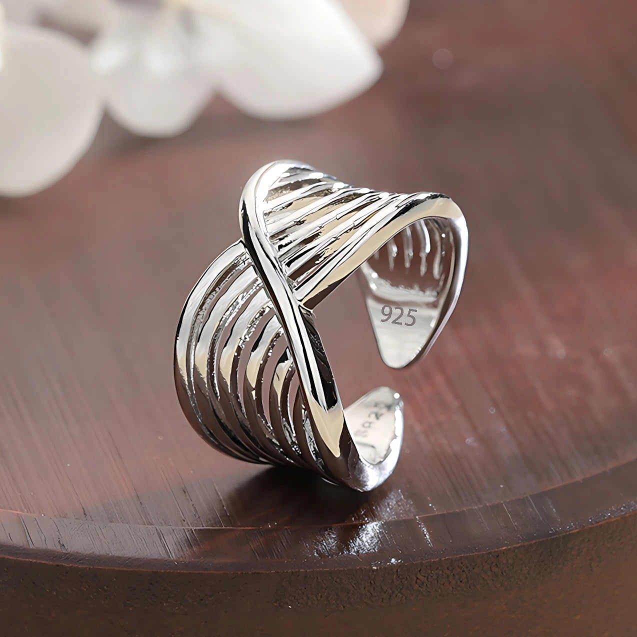 VENTFILLE 925 Sterling Silve Flower Ring for Women Gift Hollow Out Design Retro Hip Hop Versatile Jewelry Party Gift Dropship