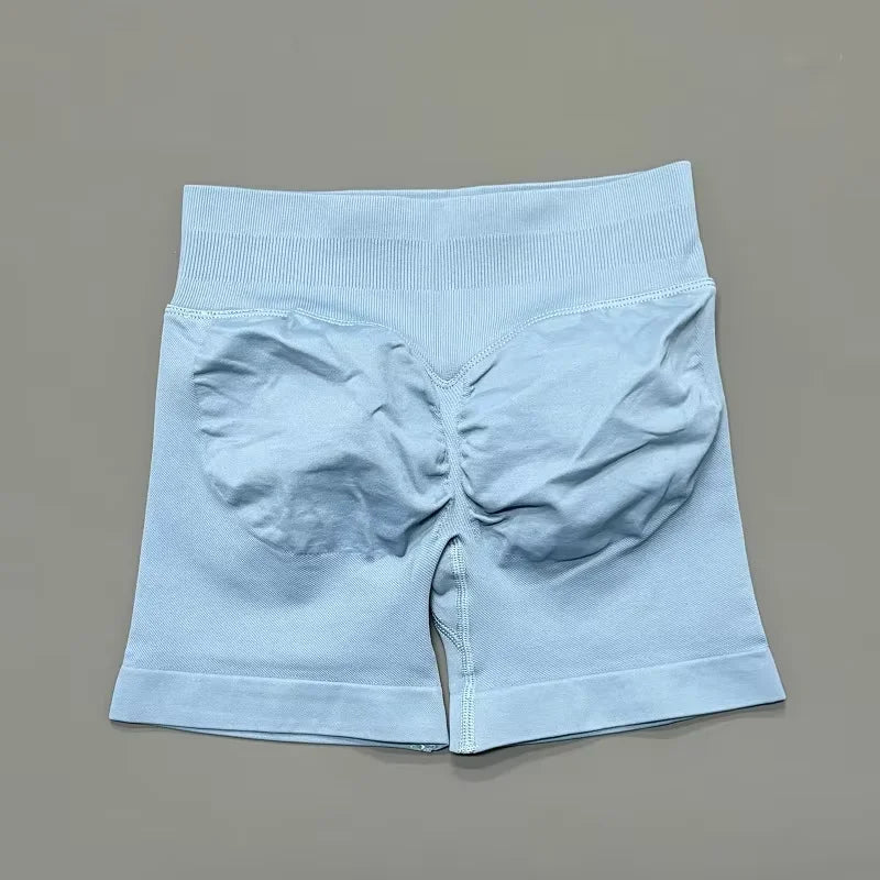 'Solene' Gym Shorts 4.5" Women Fitness Sports Biker Shorts Low Waist Running Pants Workout Scrunch Butt Yoga Seamless Leggings