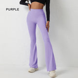 Peach Flared Pants for Women's Yoga High Waisted and Hip Lifting Tight Pants Wide Leg Fitness Pants Quick Drying