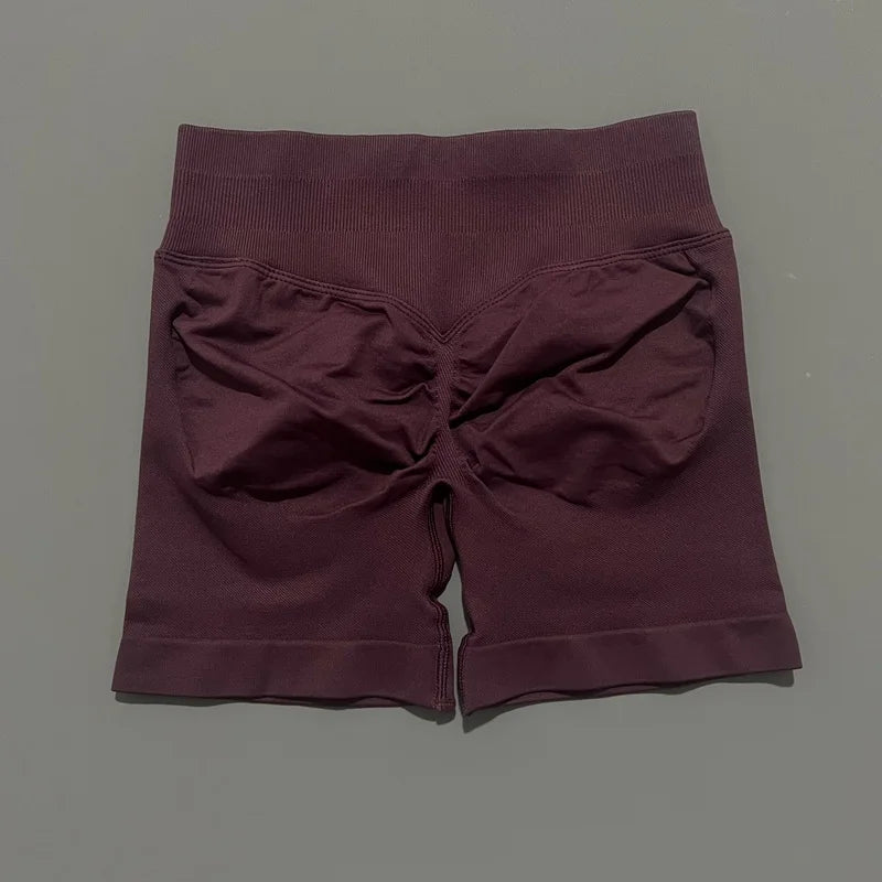 'Solene' Gym Shorts 4.5" Women Fitness Sports Biker Shorts Low Waist Running Pants Workout Scrunch Butt Yoga Seamless Leggings