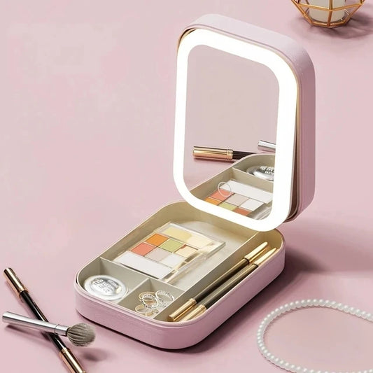 Compact Makeup Vanity Bag With LED Mirror