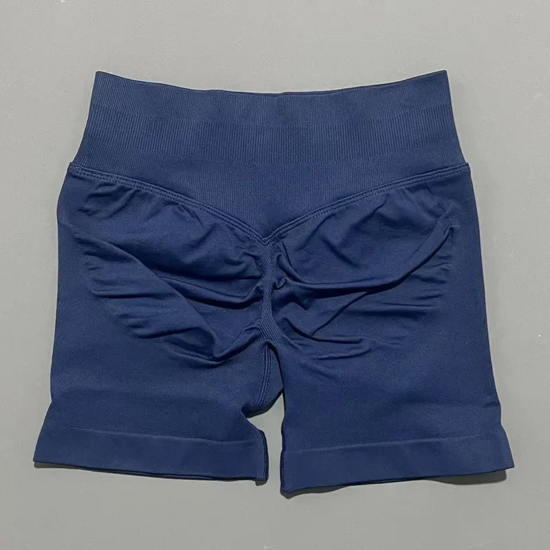 'Solene' Gym Shorts 4.5" Women Fitness Sports Biker Shorts Low Waist Running Pants Workout Scrunch Butt Yoga Seamless Leggings