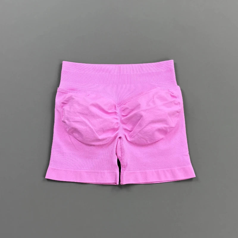 'Solene' Gym Shorts 4.5" Women Fitness Sports Biker Shorts Low Waist Running Pants Workout Scrunch Butt Yoga Seamless Leggings