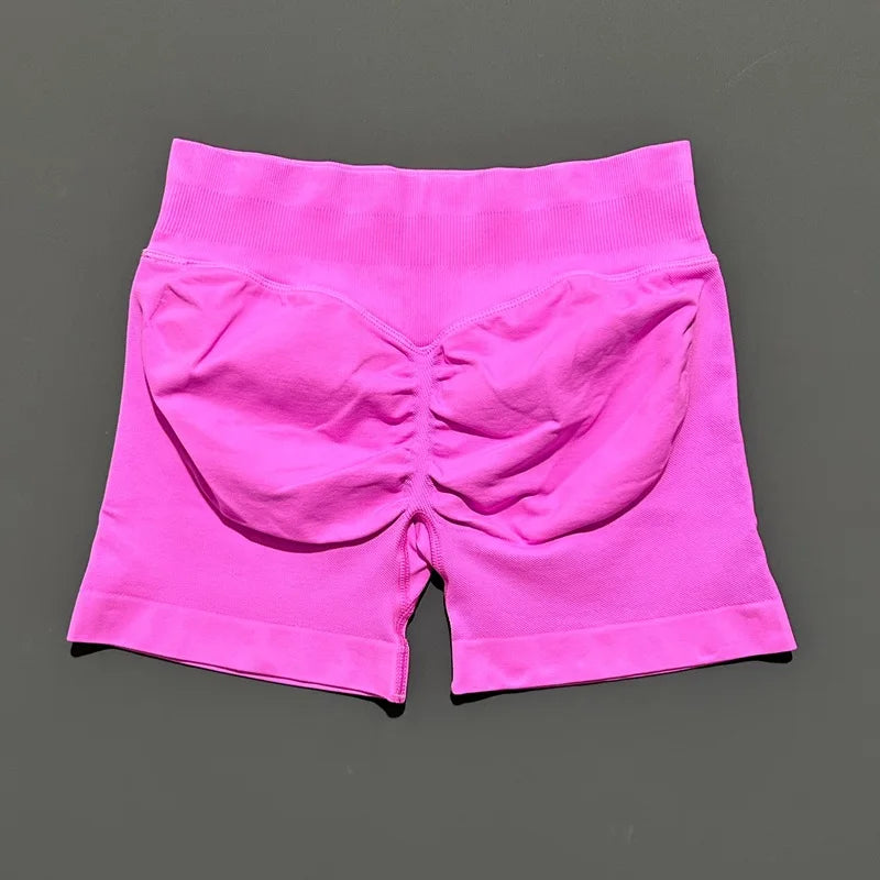 'Solene' Gym Shorts 4.5" Women Fitness Sports Biker Shorts Low Waist Running Pants Workout Scrunch Butt Yoga Seamless Leggings