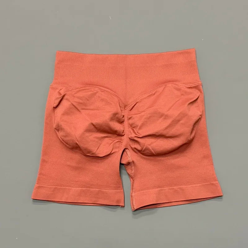 'Solene' Gym Shorts 4.5" Women Fitness Sports Biker Shorts Low Waist Running Pants Workout Scrunch Butt Yoga Seamless Leggings