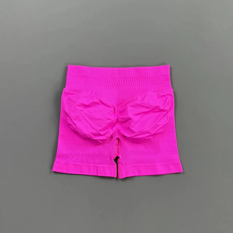 'Solene' Gym Shorts 4.5" Women Fitness Sports Biker Shorts Low Waist Running Pants Workout Scrunch Butt Yoga Seamless Leggings