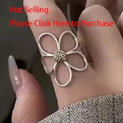 VENTFILLE 925 Sterling Silve Flower Ring for Women Gift Hollow Out Design Retro Hip Hop Versatile Jewelry Party Gift Dropship