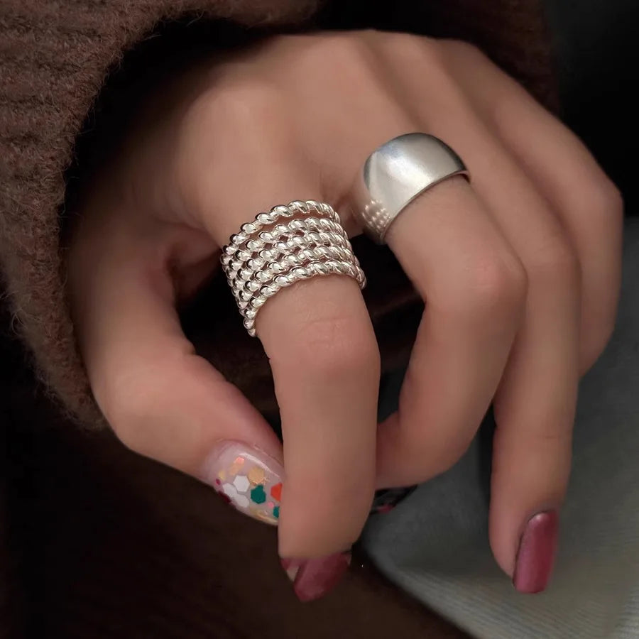 VENTFILLE 925 Sterling Silve Flower Ring for Women Gift Hollow Out Design Retro Hip Hop Versatile Jewelry Party Gift Dropship
