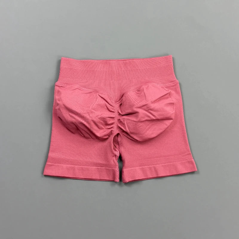 'Solene' Gym Shorts 4.5" Women Fitness Sports Biker Shorts Low Waist Running Pants Workout Scrunch Butt Yoga Seamless Leggings
