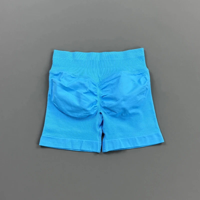 'Solene' Gym Shorts 4.5" Women Fitness Sports Biker Shorts Low Waist Running Pants Workout Scrunch Butt Yoga Seamless Leggings