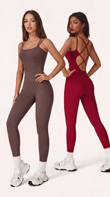 Aria Freeform Jumpsuit Cross Back Strap Backless Women One Piece Yoga Suit