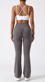 Peach Flared Pants for Women's Yoga High Waisted and Hip Lifting Tight Pants Wide Leg Fitness Pants Quick Drying
