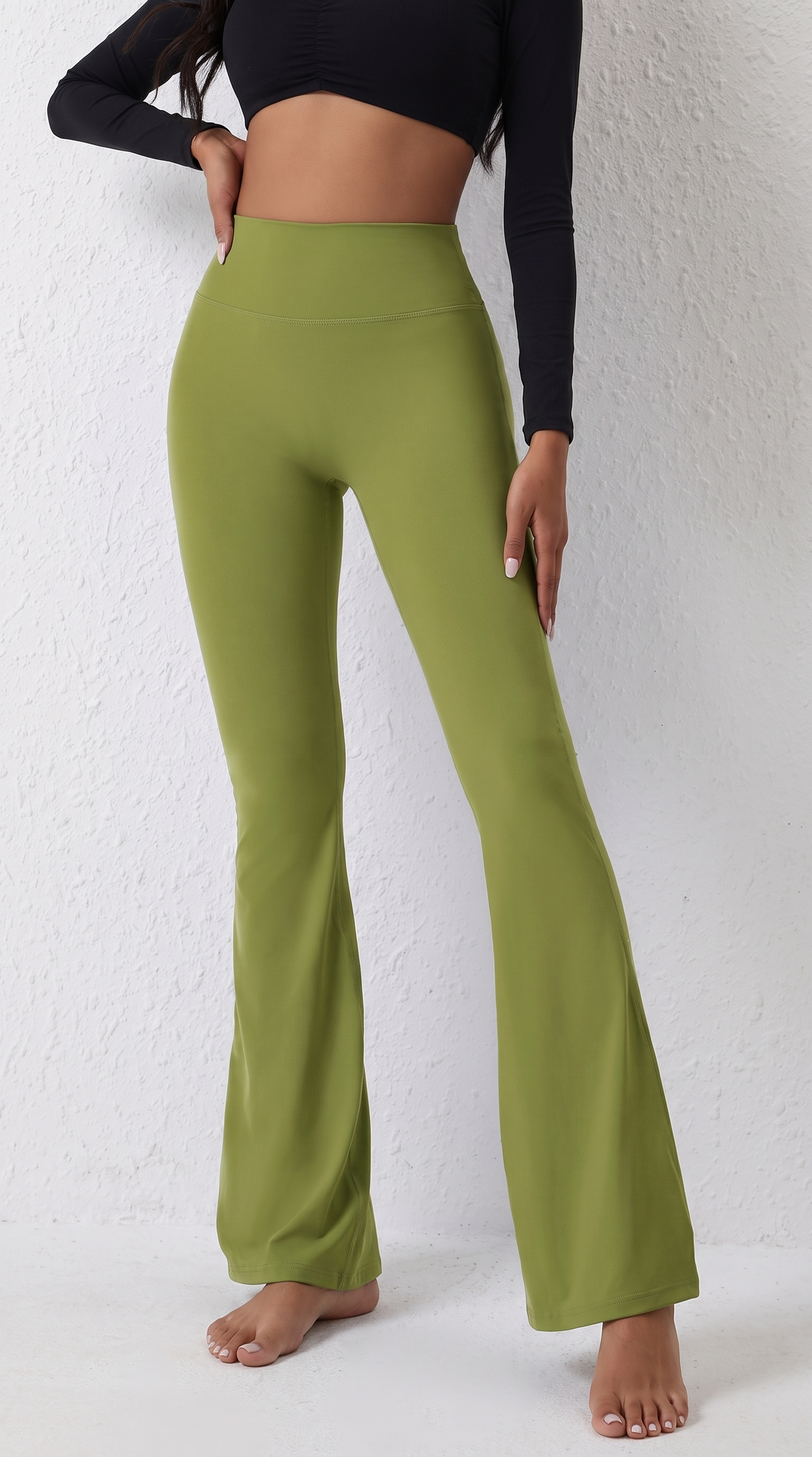 Peach Flared Pants for Women's Yoga High Waisted and Hip Lifting Tight Pants Wide Leg Fitness Pants Quick Drying