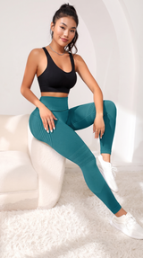 Geo-Knit Women's Leggings Buttocks Lifting Tight High Waisted