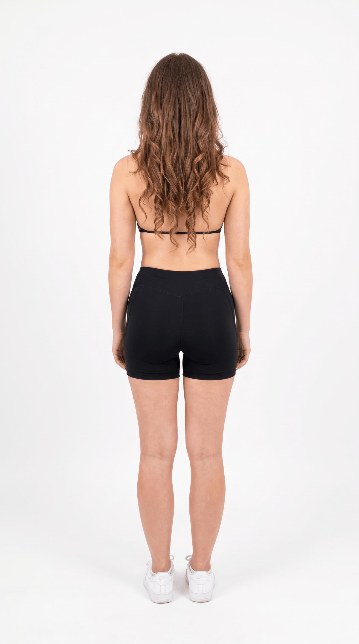 Lumina Halter Neck Back High Waist Peach Sports Bras Shorts Set
