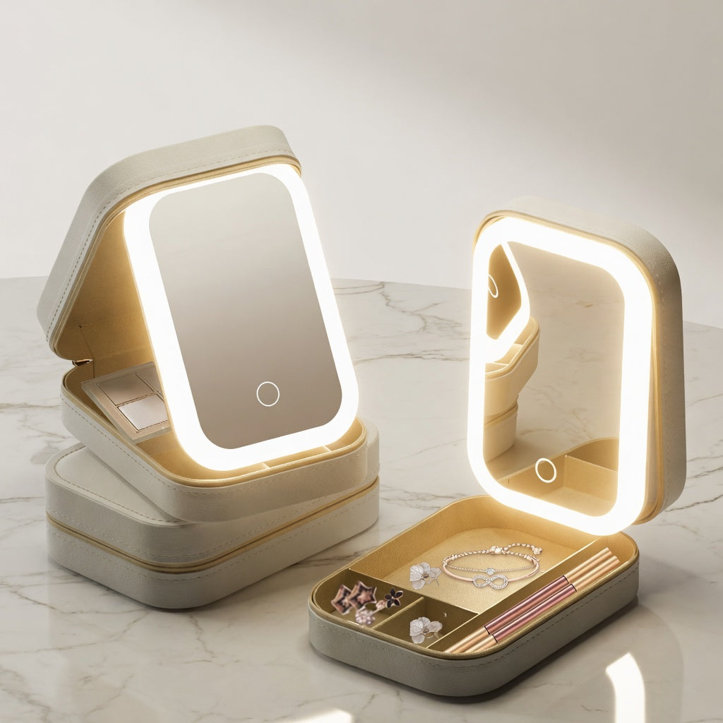 Compact Makeup Vanity Bag With LED Mirror