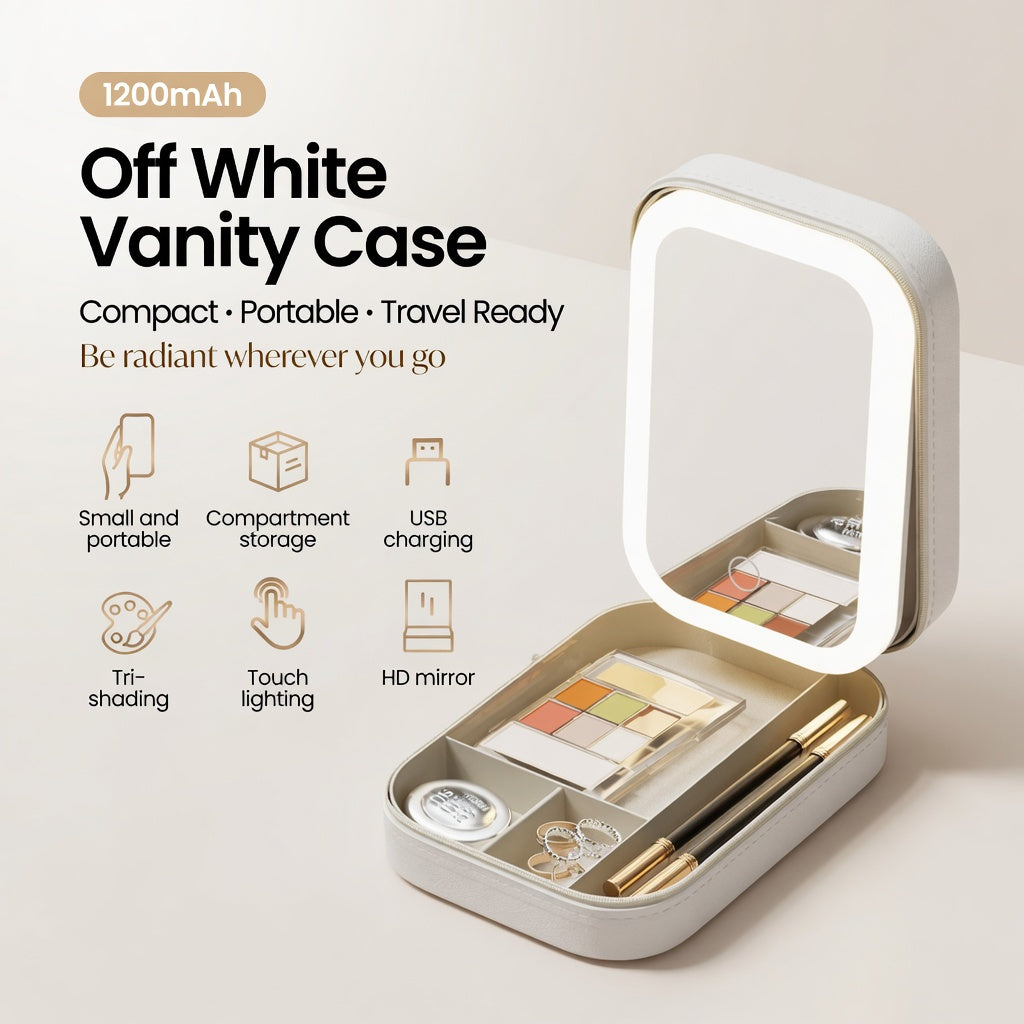 Compact Makeup Vanity Bag With LED Mirror